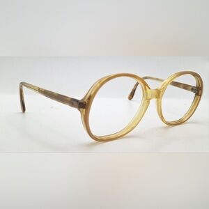 Vintage Swank Kathy Brown Translucent Oval Sunglasses Frames Only